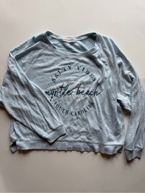 Ocean Drive Light Blue Crewneck Top